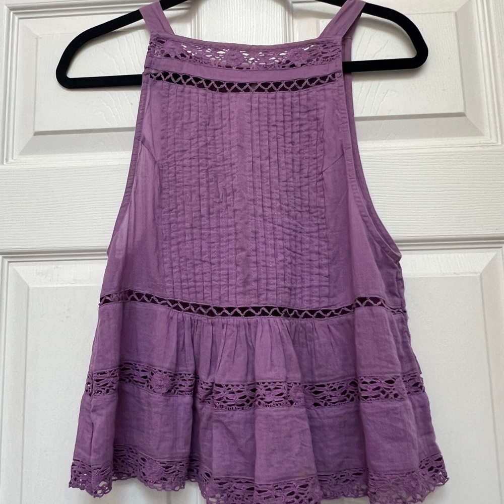 Free People Lavender Lace Top